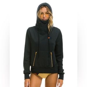 Aviator Nation ninja hoodie gray black XS